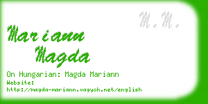 mariann magda business card